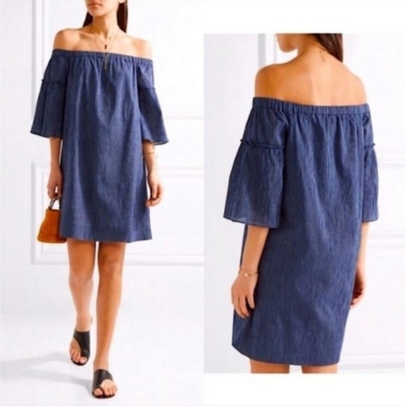 Madewell Dresses & Skirts - Madewell Off The Shoulder Bell Sleeve Dress Size XS